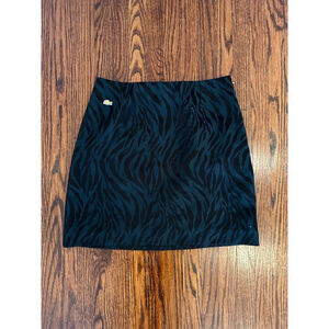 Women's Lacoste Live! Skirt Size S Black Blue zebra Animal Print